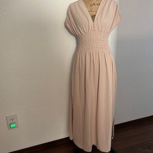 Rayon dress with high slits on both sides